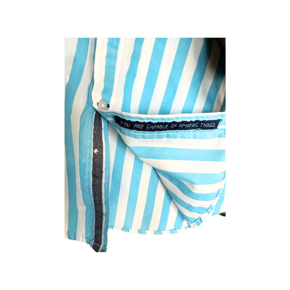RJC Rebel James Blue Striped “My Lucky Shirt” Men’s M - Picture 4 of 8